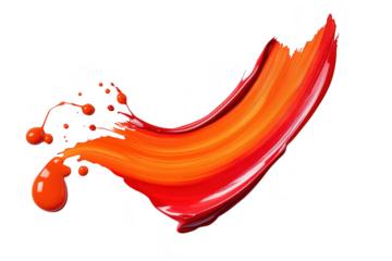 A and dynamic splash of orange and red paint sweeping across a white background. symbolizing creativity and artistic expression. ideal for design and advertising use