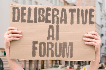 "Deliberative AI Forum" AI hosts deliberative forums for citizens. DELIBERATIVE. AI. FORUM. AI. HOSTS.