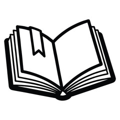 Open book illustration with bookmark, ready for your educational design project