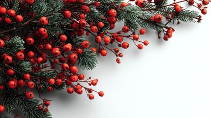 Festive foliage: a clean white canvas with holiday hues. Large f