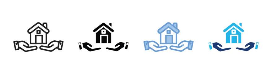 Mortgage icon set multiple style collection