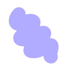 Wavy lilac doodle illustration. Abstract organic lilac shape.
