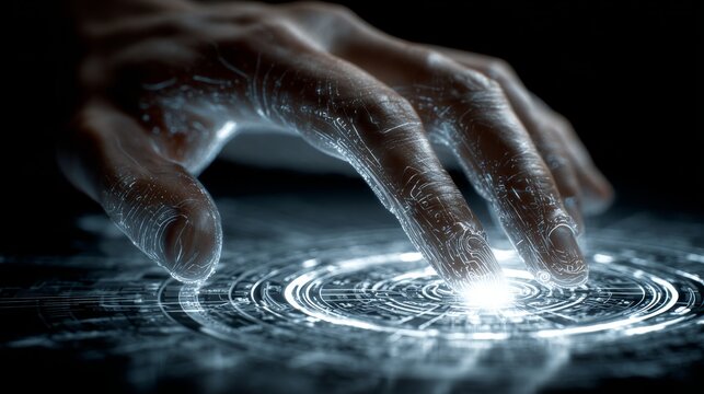 Visualizing the invisible: big data through modern interface. Fantastical figures. Futuristic big data interface: holographic precision and depth. Daring imagery. Avant-garde shots.