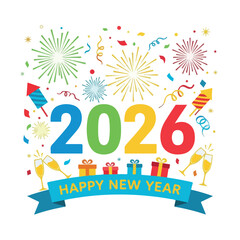 2026 New Year set, happy New Year 2026 number collection