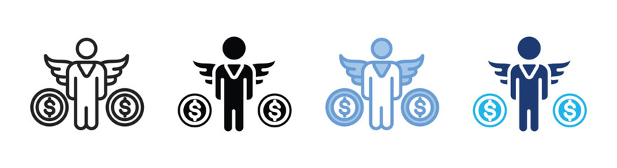Angel investor icon set multiple style collection