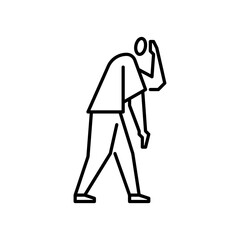 tired gesture outline icon. fatigue gesture illustration.