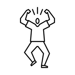 Fototapeta premium angry gesture outline icon. man frustration illustration.