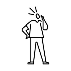 shock gesture outline icon. shock gesture illustration.