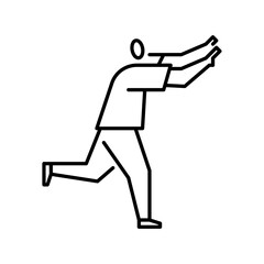Running scared gesture outline icon. fear gesture illustration.
