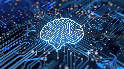 AI Brain Logo, a sleek and modern digital design featuring artificial intelligence elements, neural network patterns, and intelligent mind symbolism, ideal for tech companies, innovation brands, digit