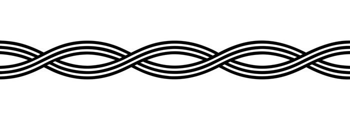 Interwoven Loop Border – Decorative Braided Line Pattern for Graphic and Ornamental Design