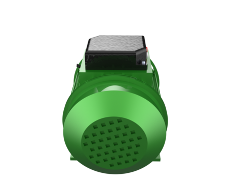 High-Efficiency Green Industrial Electric Motor Component for Factory Automation and Manufacturing Industry: Heavy-Duty Mechanical Device 3D Illustrated and Isolated on Clean HD Background PNG.