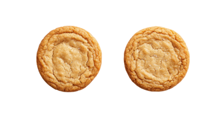 Two oval shaped cookies isolated on transparent background