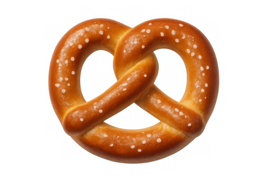 Traditional bavarian pretzel, a baked bread snack with coarse salt, fresh german lye pastry, isolated on transparent background - Powered by Adobe