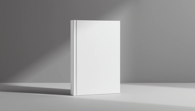 Blank book cover over white background
