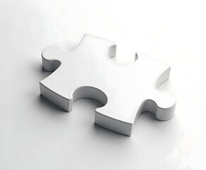 Obraz premium Puzzle Piece Fitting Concept Isolated on White