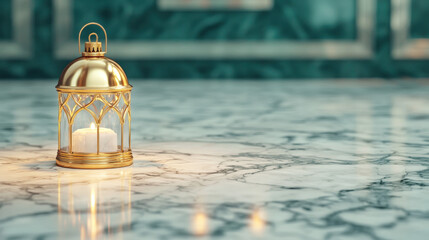 Christmas gold lantern candle marble table elegant festive decoration glowing light holiday interior luxury celebration peaceful