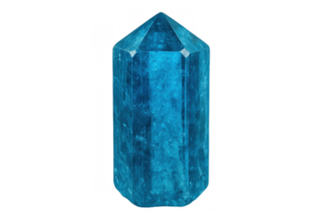 Blue crystal stone displaying hexagonal facets, a transparent gem for spirituality and luxury designs
