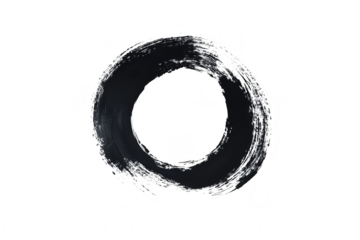 A minimalist black ink circle on a white background. symbolizing completeness and simplicity. ideal for artistic and design projects