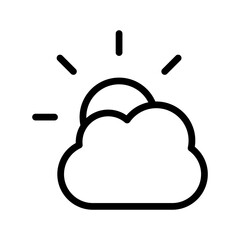 Partly Sunny Cloud Modern Icon Set, Collection of Minimal and Clean Weather Icons for Apps and Design Projects