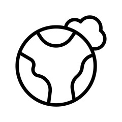 Cloudy Globe Modern Icon Set, Collection of Minimal and Clean Weather and Earth Icons for Apps and Design Projects