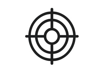 Target icon with crosshair and bullseye symbol representing goal, aim, focus, precision, and accuracy on transparent background
