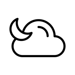 Cloudy Night Icon Pack, Sleek Evening Weather Icons for UI, Forecasts, and Climate Applications