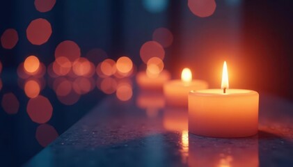 Abstract silver candlelight glow, ethereal backdrop, abstract background, macro