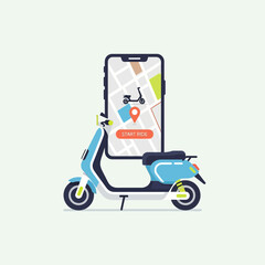 Electric scooter and smartphone app for navigation and transport.