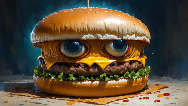 Burger with Munch Eyes