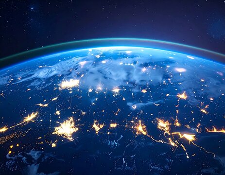 Night Lights A Stunning Aerial View of Earth from Space in Ultra-Realistic 8K HDR - Powered by Adobe
