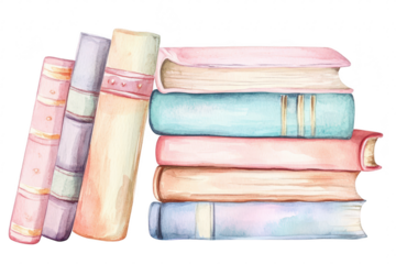 A beautiful arrangement of colorful. vintage-style books stacked together. various sizes and textures. perfect for a cozy reading nook or library decor