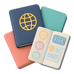 Collection of Passports and Visa Document Representing International Travel and Migration