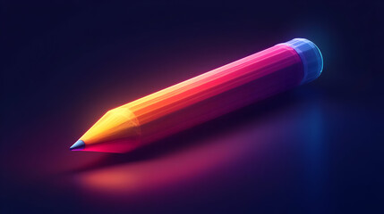 Colorful Pixel Art Pencil on Dark Background