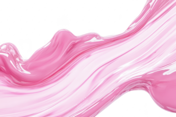 A smooth. flowing wave of pastel pink paint gracefully cascading across a white background. evoking a sense of calm and creativity. ideal for design and artistic projects