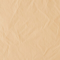 Fototapeta premium Warm, light brown crumpled paper texture provides an inviting and rustic background backdrop, ideal for various design projects, digital presentations, and creative content
