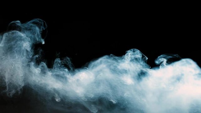 Ethereal Drift: Subtle Fog Element Moving Through Darkness