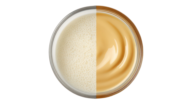 Two tone creamy swirl dessert isolated on transparent background