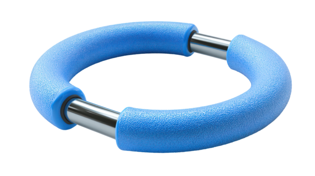 Blue hand grip strengthener ring isolated on transparent background