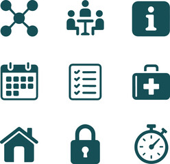 Business and finance icons vector set symbol illustration for website design