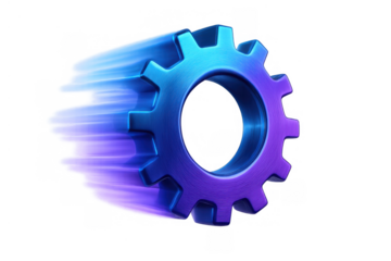 Speeding gear icon representing fast settings, industrial progress, engineering, and efficient technology solutions