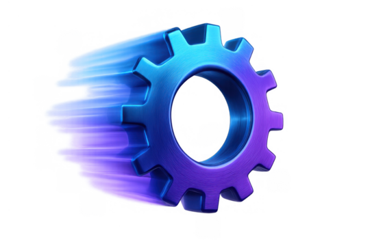 Speeding gear icon representing fast settings, industrial progress, engineering, and efficient technology solutions