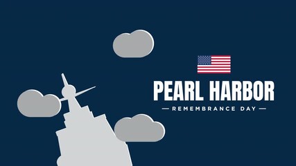 Animation for Pearl Harbor Remembrance Day celebrations with shipwreck illustrations