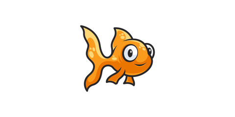 Fototapeta premium Cute Goldfish Illustration Template Art Design Logo Vector Design