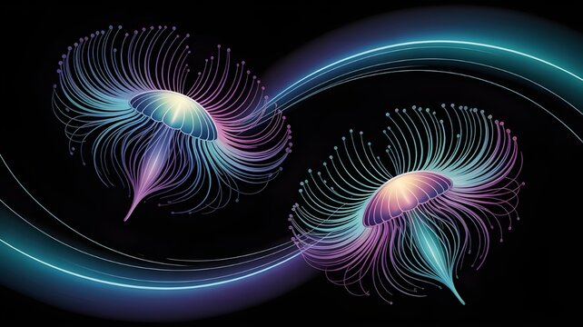 Energy and diversity of fractal light patterns in motion, a geometric texture backdrop for the creative mind