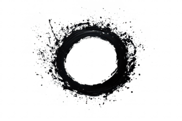 A circular ink splash on a white background. artistic expression and creativity. ideal for use in design projects. invitations. or as a backdrop for various applications