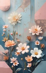 flowers on a wooden background