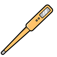 Digital Thermometer Illustration for Medical Measurement