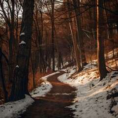Fototapeta premium Trail in winter forest