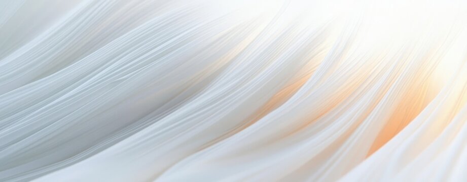Soft flowing white and cream fabric-like waves with warm orange highlights and luminous streaks conveying serene, airy elegance - Powered by Adobe